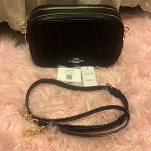 🖤 Coach Black Crossbody With Puffy Linear Quilting Leather C1569
